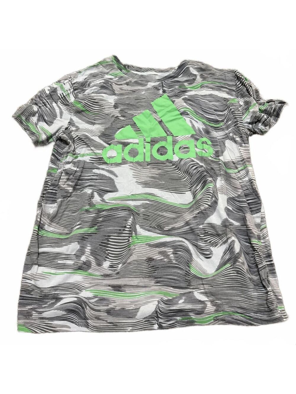 Adidas Active Green Gray T Shirt - Boys XL